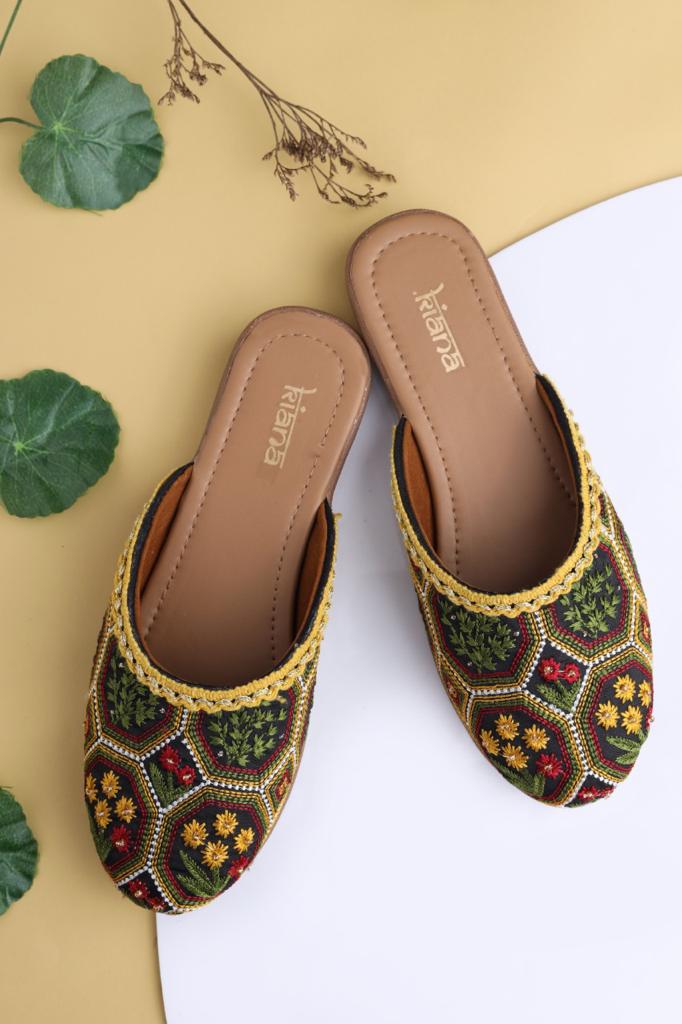 Kiana Fancy Wear Women Embroidered Indian Mojari Collection